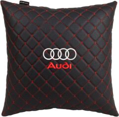 Акція на Подушка EVAtech ECO Audi 40 х 40 см Чорна з червоною ниткою від Rozetka