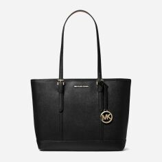 Акція на Сумка жіноча з натуральної шкіри Michael Kors 563691293 Чорна від Rozetka