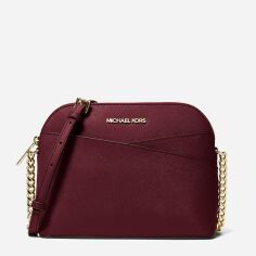 Акція на Сумка жіноча з натуральної шкіри Michael Kors 895898596 Бордова від Rozetka