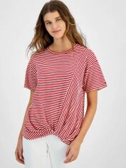Акція на Футболка бавовняна жіноча Tommy Hilfiger 677253133 L Біла/Червона від Rozetka