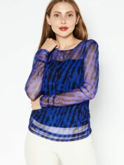 Акція на Блузка жіноча Donna Karan NY (DKNY) 677184327 XS Чорний/Синій від Rozetka