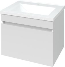 Акція на Тумба підвісна VAN MEBLES Міра 60 біла з умивальником Глорія 60 см від Rozetka