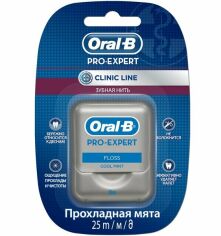 Акція на ORAL-B Зубная нить Pro-Expert Клиник Лайн Дип Клин Минт Флосс Вощена 25м від MOYO