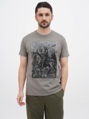 Акція на Футболка бавовняна довга чоловіча Sol's Imperial Knight Death and the Devil 11500330/394 S Світлий хакі від Rozetka