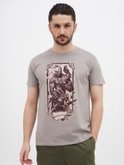 Акція на Футболка бавовняна довга чоловіча Sol's Imperial Cossack with hawk 11500380/396 XL Сіра від Rozetka