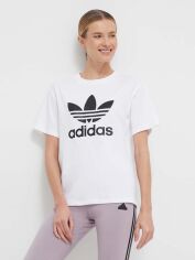 Акція на Футболка бавовняна жіноча Adidas Originals Trefoil Tee IR9534 2XS White від Rozetka