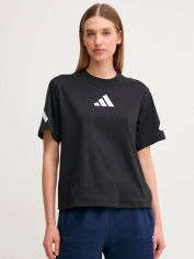 Акція на Футболка бавовняна жіноча Adidas W Z.N.E. Tee JJ4778 XS Black/White від Rozetka