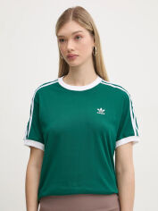 Акція на Футболка бавовняна жіноча Adidas Originals 3 Stripe Tee JD4571 2XL Cgreen від Rozetka