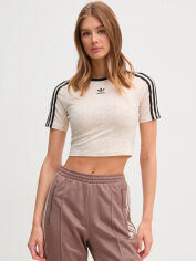 Акція на Футболка бавовняна коротка жіноча Adidas Originals Snake Baby Tee JI8407 XXS Wonwhi/Multco від Rozetka