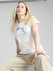 Акція на Футболка бавовняна жіноча Puma Graphics Floral Cat Logo Tee 68508102 M White від Rozetka