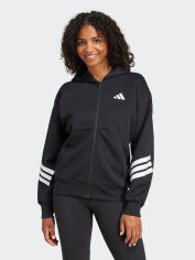 Акція на Толстовка на блискавці з капюшоном жіноча Adidas W Fi 3S Fz Hd JE0171 2XL Black від Rozetka