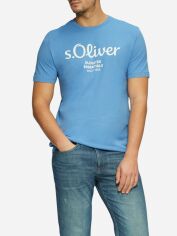 Акція на Футболка бавовняна чоловіча s.Oliver 10.3.11.12.130.2156922-55D1 2XL Блакитна від Rozetka