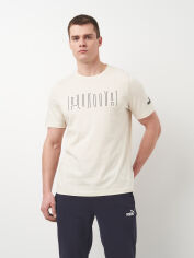 Акція на Футболка бавовняна довга чоловіча Puma Sport Graphic Tee 68461787 M Alpine Snow з принтом від Rozetka