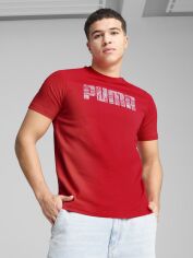 Акція на Футболка бавовняна довга чоловіча Puma Mass Merchants Tee 68465911 L For All Time Red з принтом від Rozetka