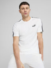 Акція на Футболка бавовняна довга чоловіча Puma Ess Tape Tee 68467402 2XL White від Rozetka