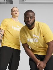 Акція на Футболка бавовняна довга чоловіча Puma Ess No. 1 Logo Heather Tee (S) 68255155 M Sunny Yellow з принтом від Rozetka