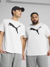 Акція на Футболка бавовняна довга чоловіча Puma Ess Tee 68253602 XS White з принтом від Rozetka