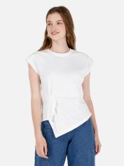 Акція на Футболка бавовняна довга жіноча Colin's CL1071941OFW XS Off White від Rozetka