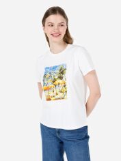 Акція на Футболка бавовняна довга жіноча Colin's CL1069114OFW XS Off White від Rozetka