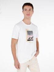 Акція на Футболка бавовняна довга чоловіча Colin's CL1067623OFW S Off White від Rozetka