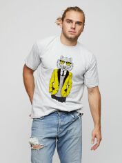 Акція на Футболка бавовняна довга чоловіча Yappi MG2603 XL Сіра від Rozetka