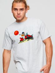 Акція на Футболка бавовняна довга чоловіча Yappi MG2624 XL Сіра від Rozetka