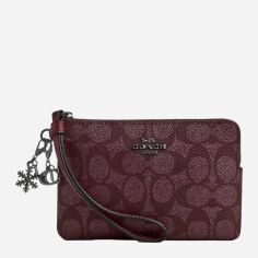 Акція на Сумка клатч жіноча з натуральної шкіри Coach 489547033 Фіолетова від Rozetka