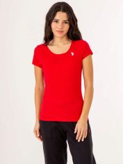 Акція на Футболка бавовняна жіноча U.S. Polo Assn 602538959 L Червона від Rozetka