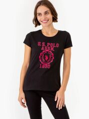 Акція на Футболка бавовняна жіноча U.S. Polo Assn 360321674 S Чорна від Rozetka