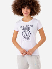 Акція на Футболка бавовняна жіноча U.S. Polo Assn 663344086 L Біла від Rozetka
