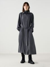 Акція на Сукня-сорочка міді осіння жіноча Uniqlo 795396113 S Сіра від Rozetka