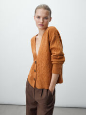 Акція на Кардиган з домішкою вовни жіночий Massimo Dutti 5745617761c17 L Помаранчевий від Rozetka