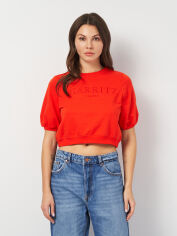 Акція на Футболка бавовняна жіноча Monki 1078614p06 S Помаранчева від Rozetka