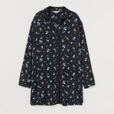 Акція на Блузка жіноча H&M 9780233wer XS Чорна з блакитним від Rozetka