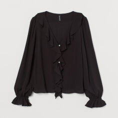 Акція на Блузка жіноча H&M 8339731wer XS Чорна від Rozetka