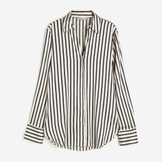 Акція на Блузка жіноча H&M 9397037wer XS Чорна з білим від Rozetka