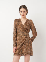 Акція на Сукня на запах коротка літня жіноча Zara 8342336038p08 S Коричнева від Rozetka