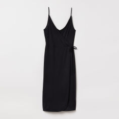 Акція на Сукня на запах міді літня жіноча H&M 7324180wer S Чорна від Rozetka