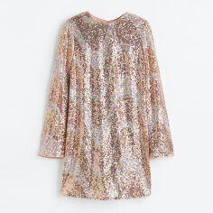 Акція на Сукня коротка осіння жіноча H&M 1120613wer M Золотиста від Rozetka