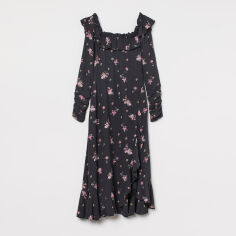 Акція на Сукня міді осіння жіноча H&M 10323227wer 36 Чорна від Rozetka