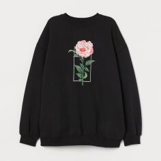 Акція на Світшот оверсайз жіночий H&M 8290721wer XS Чорний від Rozetka