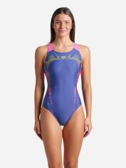 Акція на Суцільний купальник жіночий Arena Spider Web Swimsuit V Back 007988-890 44 Фіолетовий/Рожевий від Rozetka