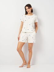 Акція на Піжама (футболка + шорти) жіноча бавовняна Cornette Womens sleepwear 675-307 Amy А25 M Бежева від Rozetka