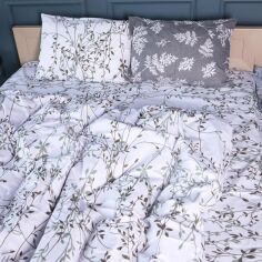 Акція на Підковдра MirSon Бязь 17-0668 Grey Blooms 160х220 см від Rozetka