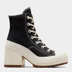 Акція на Жіночі кеди високі Converse Chuck 70 De Luxe Heel A05347C 37.5 (5US) 24 см Чорні від Rozetka