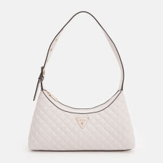 Акція на Сумка багет сідло жіноча середня Guess Eco Rianee HWEQG9-54117-STO Stone від Rozetka