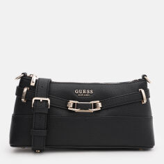 Акція на Сумка багет сідло жіноча середня Guess Silvye HWBG95-27170-BLA Black від Rozetka