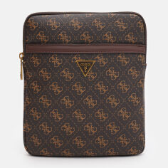 Акція на Сумка планшет через плече чоловіча Guess Vezzola HMEVZL-P2223-BNH Brown/Ochre від Rozetka