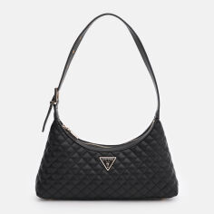 Акція на Сумка багет сідло жіноча середня Guess Eco Rianee HWEQG9-54117-BLA Black від Rozetka