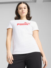 Акція на Футболка бавовняна жіноча Puma Ess No. 1 Logo Tee (S) 68237152 L White-Peach Frost від Rozetka